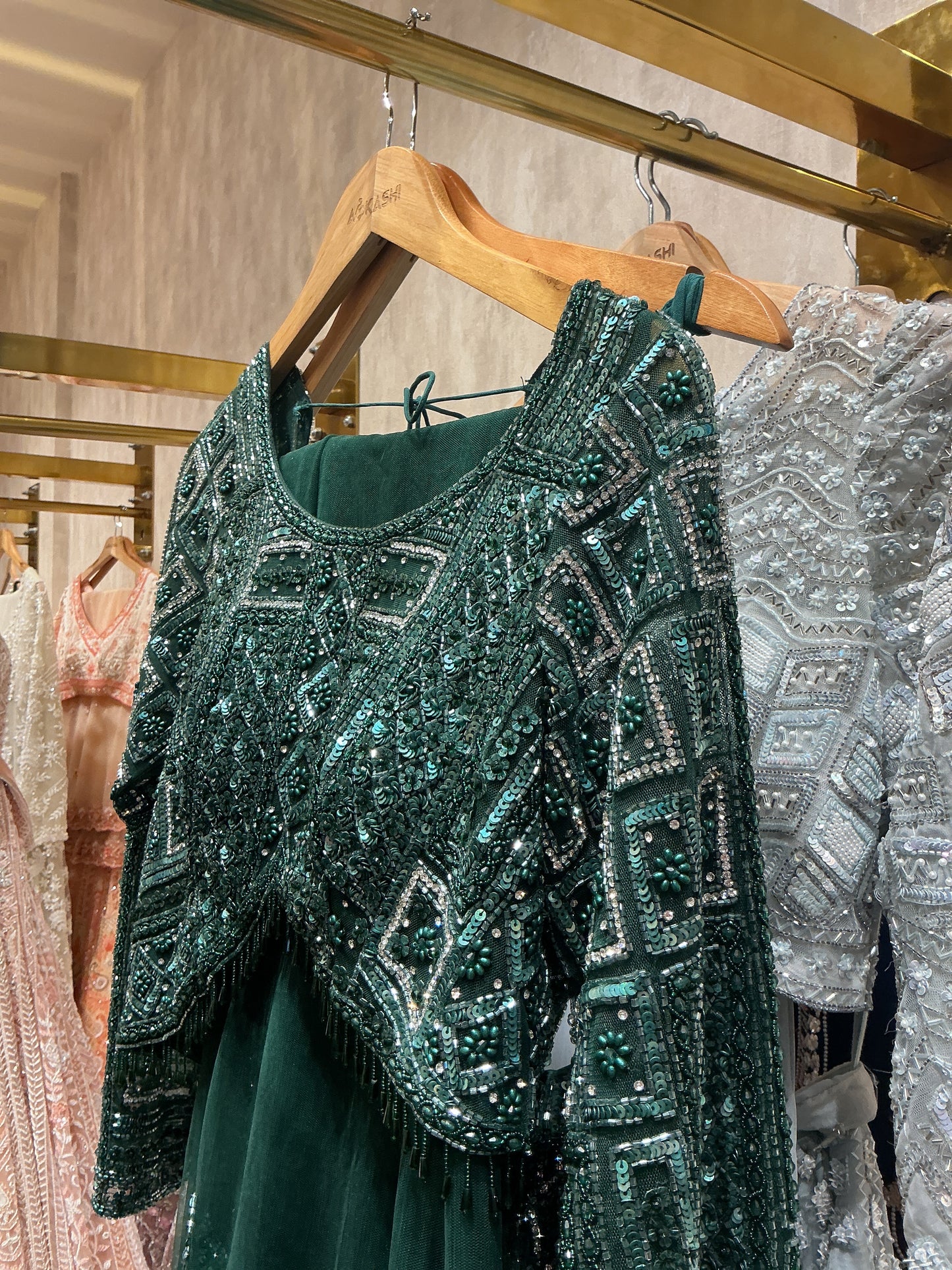 Emerald Royale Hand-Embroidered Lehenga Set