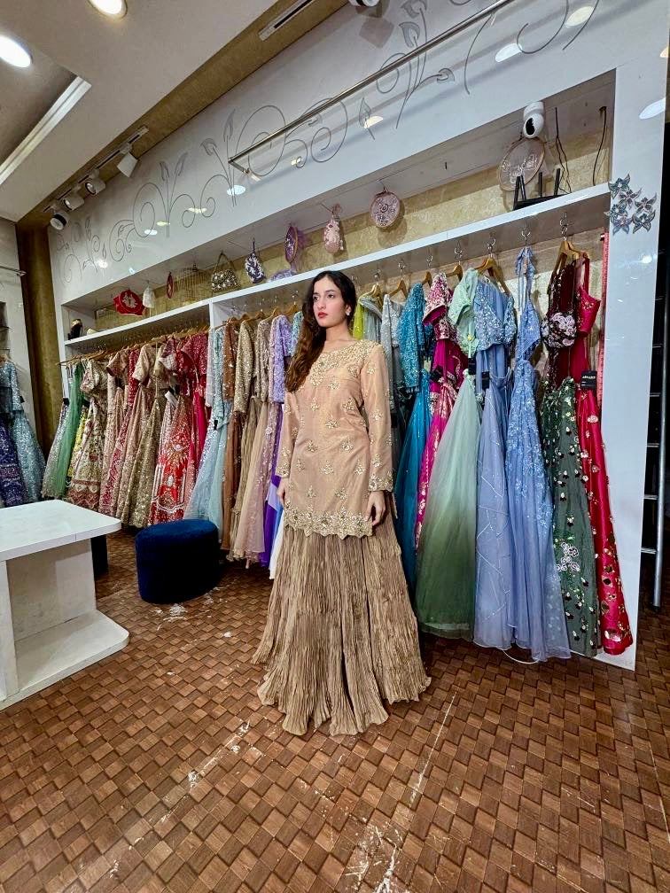 Gold kurta and Sarara