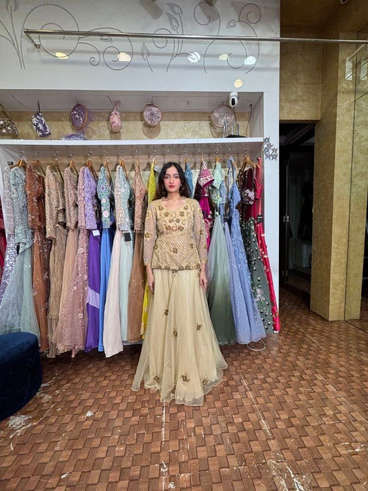 Golden Kurti and sarara