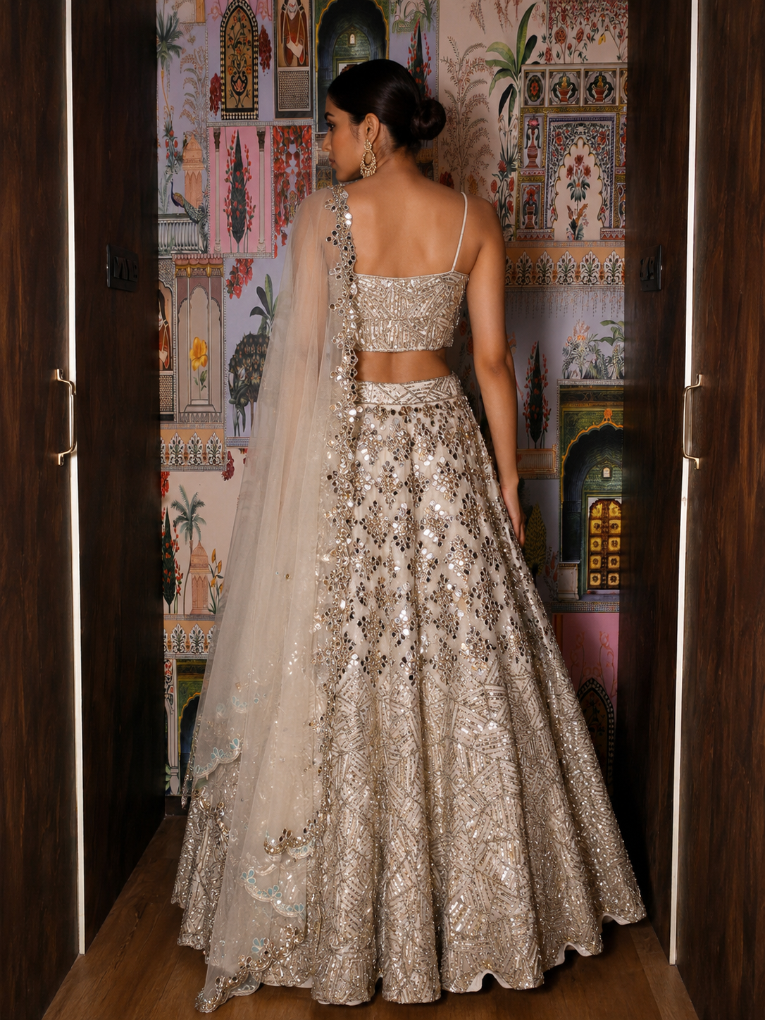 Ivory Lumière Hand-Embroidered Organza Lehenga Set