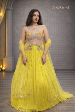 Parrot green Lehenga