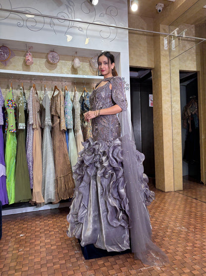 Silver grey luxury gown
