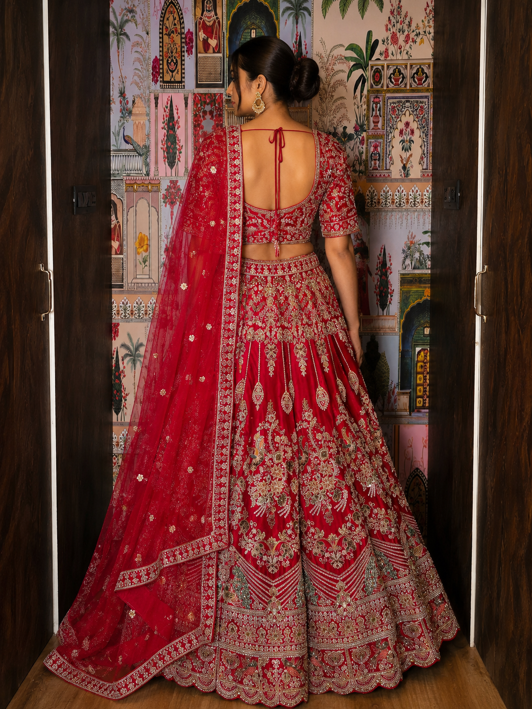 Crimson Maharani Designer Lehenga Set