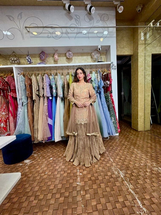 Gold kurta and Sarara