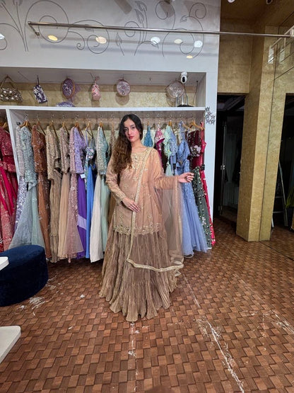 Gold kurta and Sarara