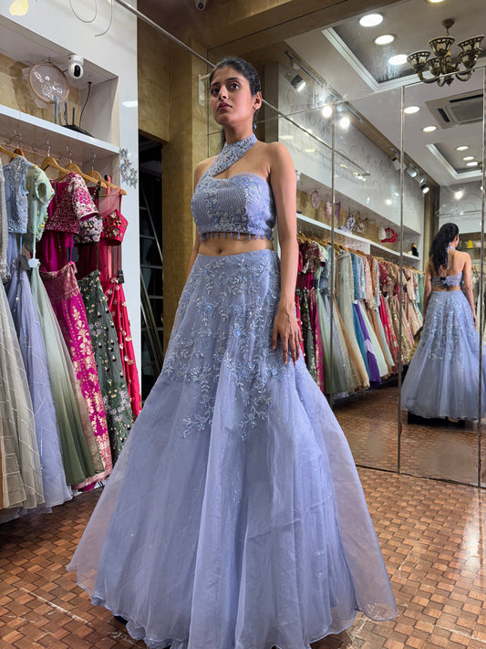 Lavender blue lehenga
