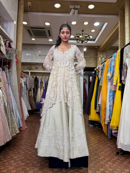 Light foam green lehenga with jacket