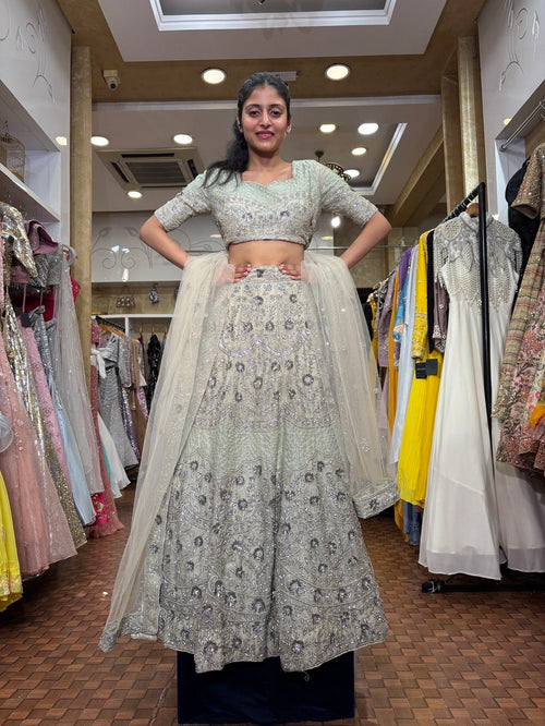 Grey handwork lehenga