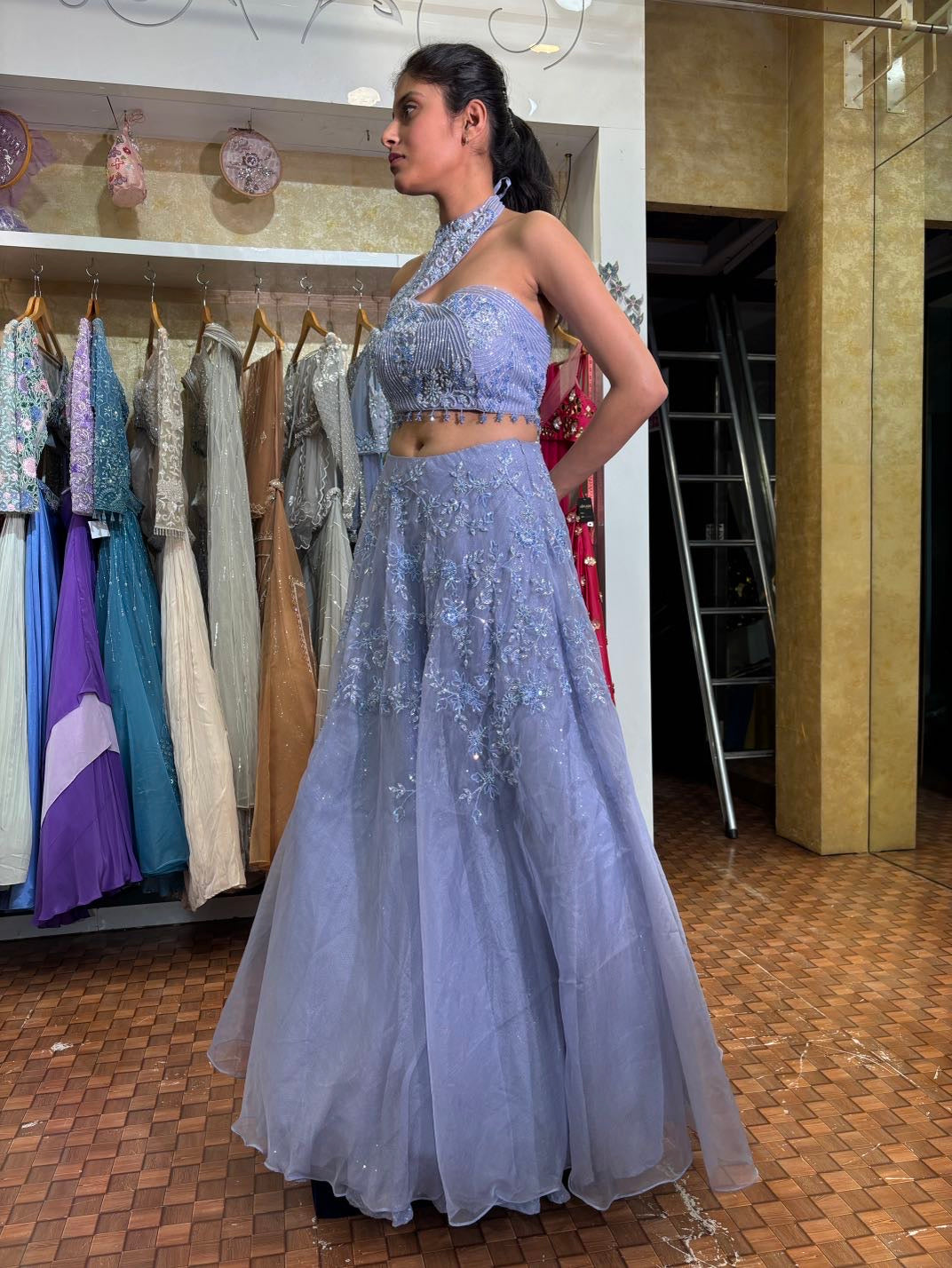 Lavender blue lehenga