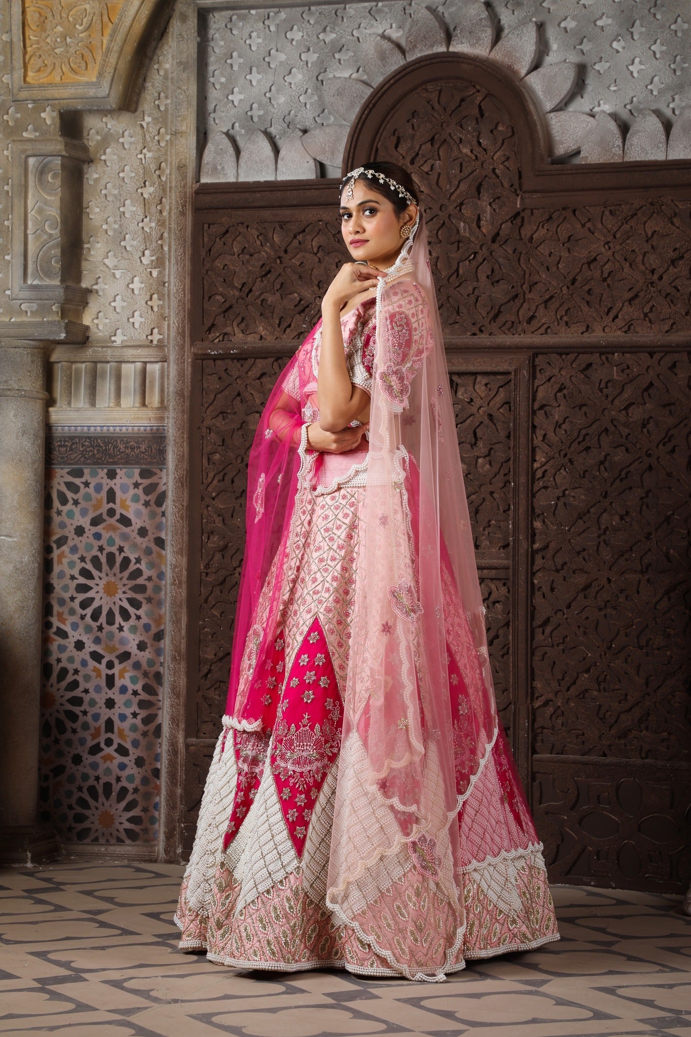 Lehenga Choli In Rawsilk With Heavy Handwork Of Pearl And Cutdana